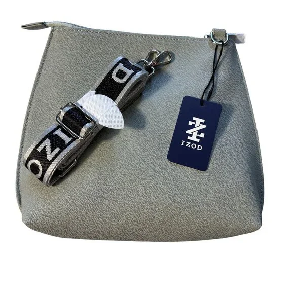 Izod Sage Faux Leather Crossbody Bag Adjustable Strap & Zippered Pocket - Picture 3 of 6